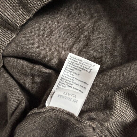 Hagen Carmel Mens Merino Wool Crewneck Sweater Large Brown Pullover Italy Made - Picture 5 of 8